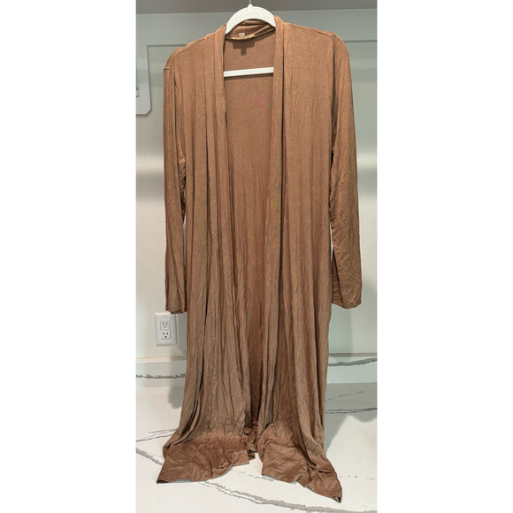 Love In‎ Full Length Cardigan with Pockets Size Large Beige - Picture 1 of 7